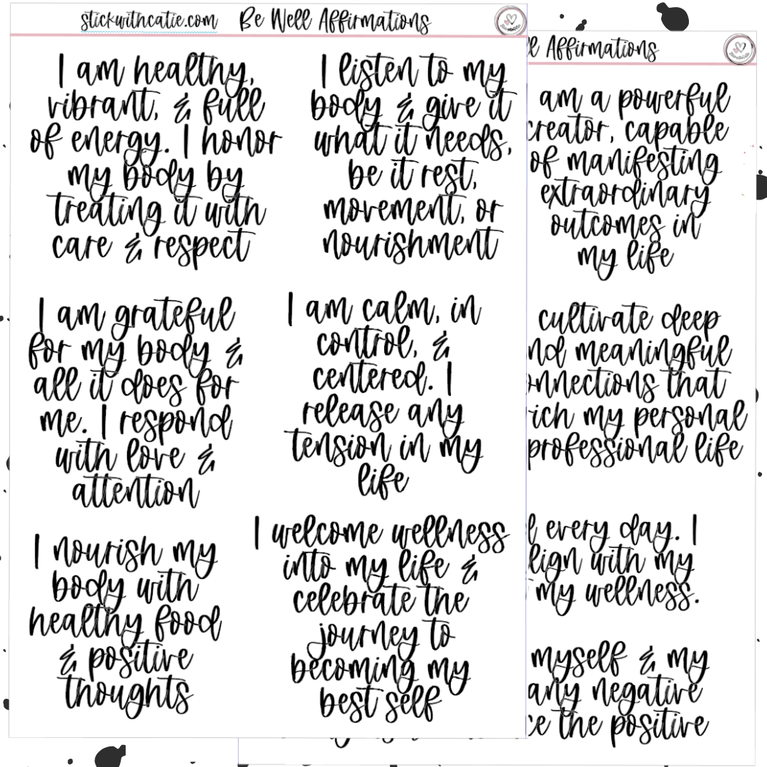 Be Well Affirmations
