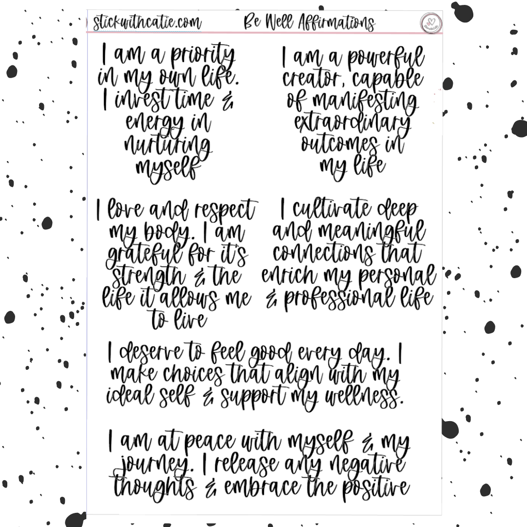 Be Well Affirmations