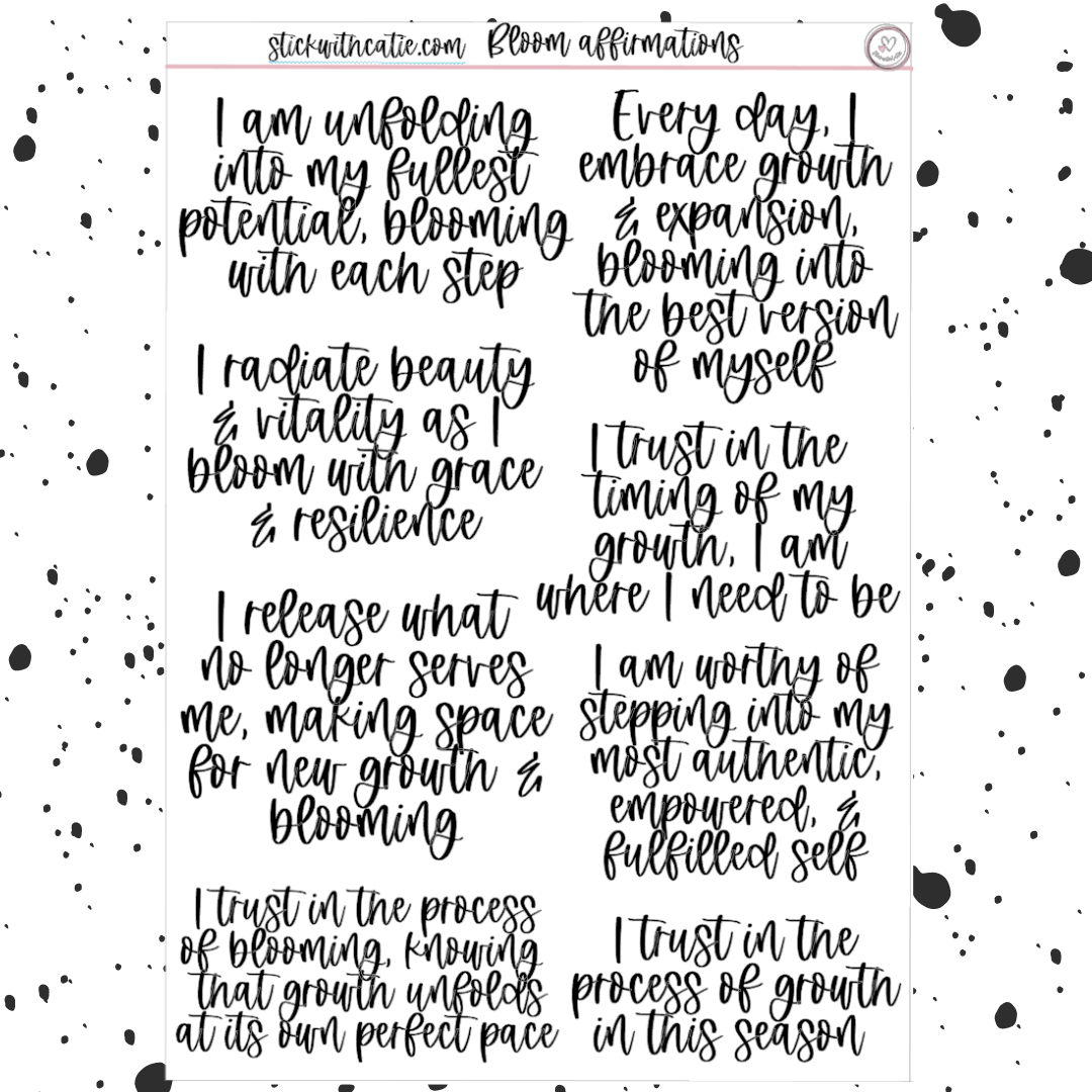 Bloom Into You Affirmations