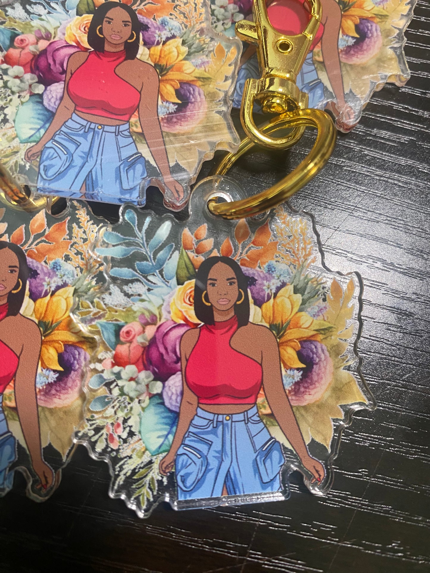 Live In Paradise Acrylic Keychain