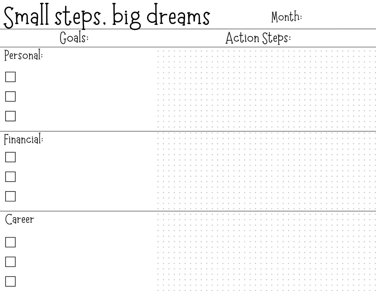 Monthly Goals Deskpad