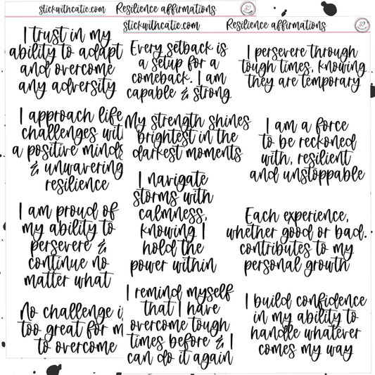 Resilience Affirmations