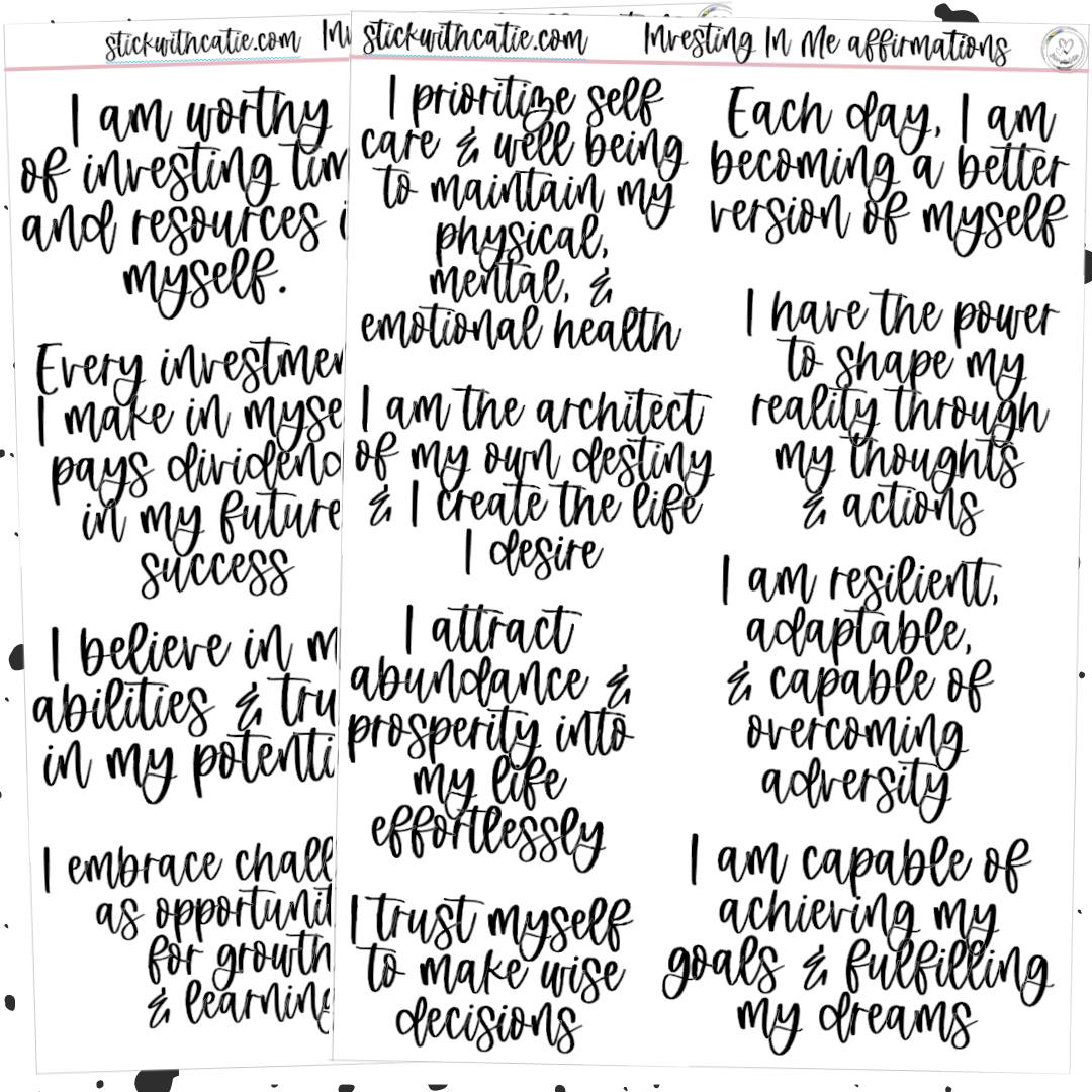Investing In Me Affirmations