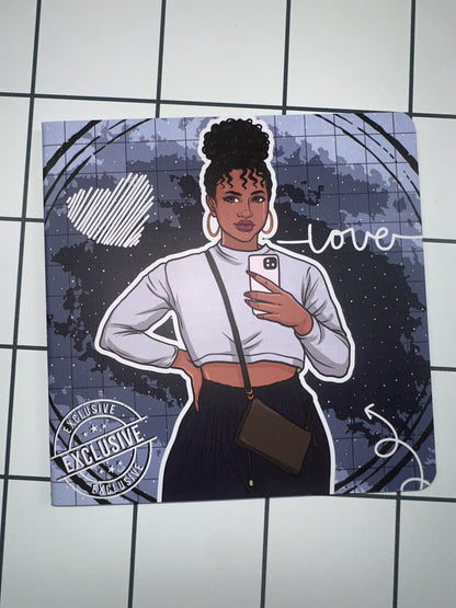 Aubrey Dot Grid Square Journal Blue