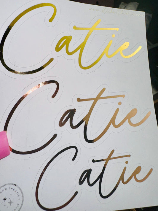 Foiled Name Sticker Sheet